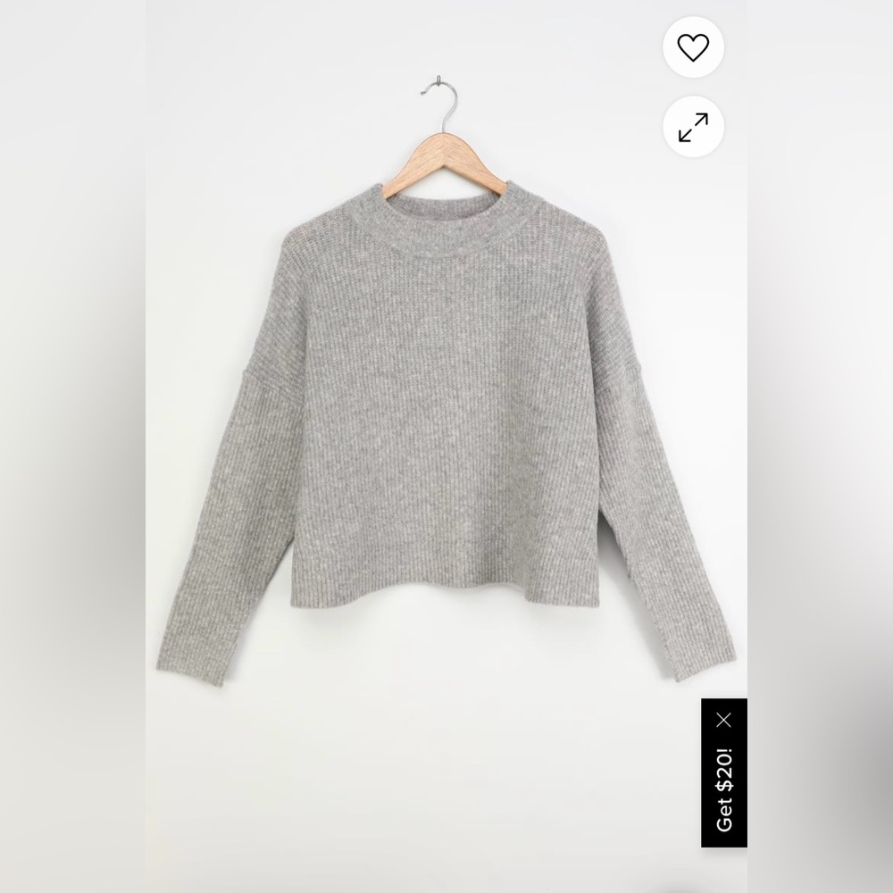 Lulus Pretty Cute Heather Grey Mock Neck Backless Sweater - Picture 14 of 17